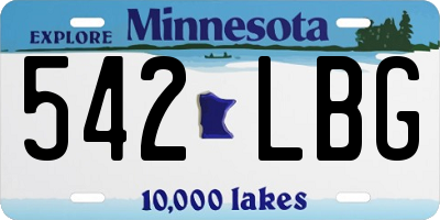 MN license plate 542LBG