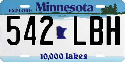 MN license plate 542LBH