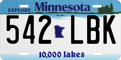 MN license plate 542LBK