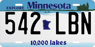 MN license plate 542LBN