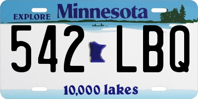 MN license plate 542LBQ