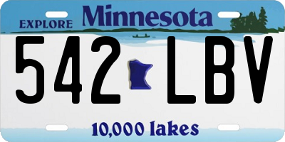 MN license plate 542LBV