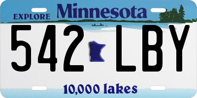 MN license plate 542LBY