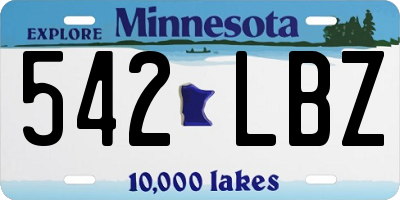 MN license plate 542LBZ
