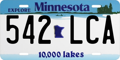 MN license plate 542LCA