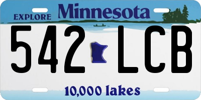 MN license plate 542LCB