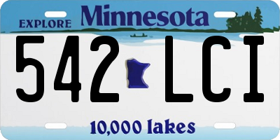 MN license plate 542LCI