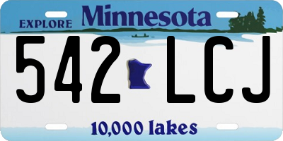 MN license plate 542LCJ