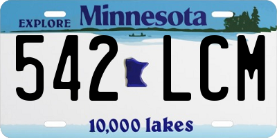 MN license plate 542LCM