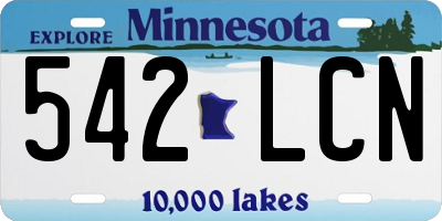 MN license plate 542LCN