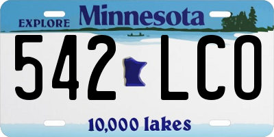 MN license plate 542LCO