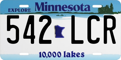 MN license plate 542LCR