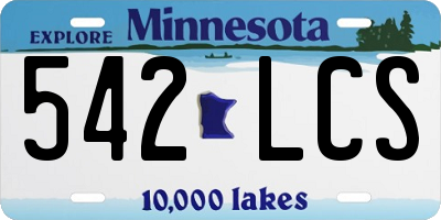 MN license plate 542LCS