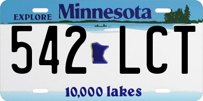 MN license plate 542LCT