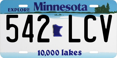 MN license plate 542LCV