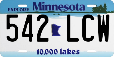 MN license plate 542LCW