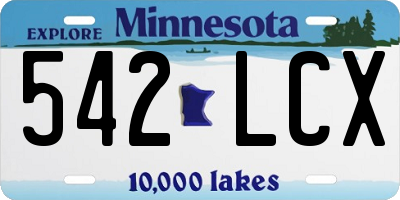 MN license plate 542LCX