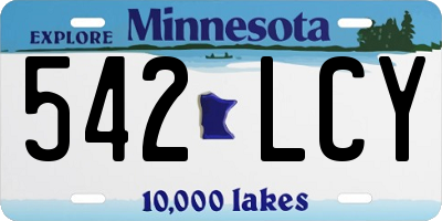 MN license plate 542LCY