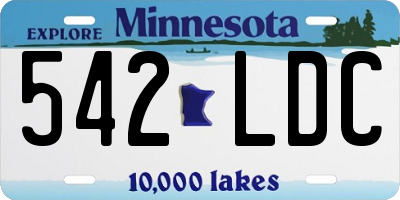 MN license plate 542LDC