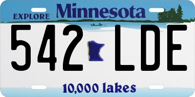 MN license plate 542LDE