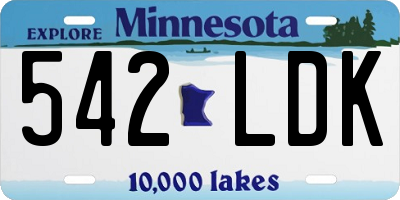 MN license plate 542LDK