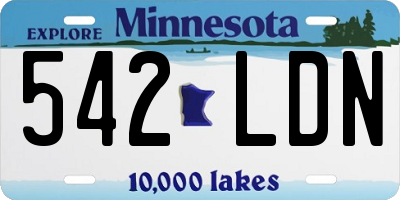 MN license plate 542LDN