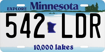 MN license plate 542LDR