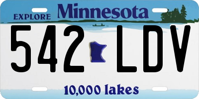 MN license plate 542LDV