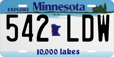 MN license plate 542LDW