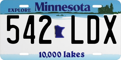MN license plate 542LDX