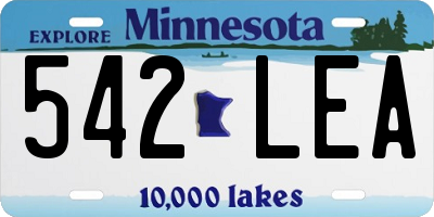 MN license plate 542LEA