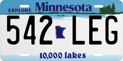 MN license plate 542LEG