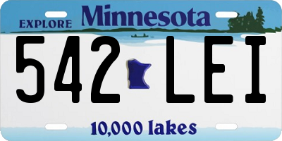 MN license plate 542LEI