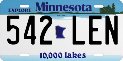 MN license plate 542LEN