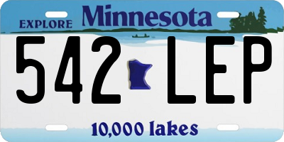 MN license plate 542LEP