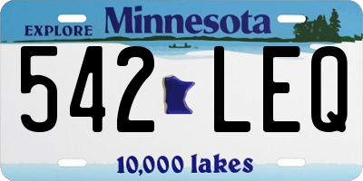 MN license plate 542LEQ