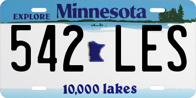 MN license plate 542LES