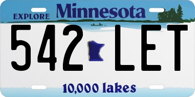 MN license plate 542LET