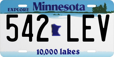 MN license plate 542LEV