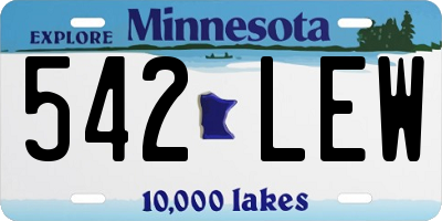 MN license plate 542LEW
