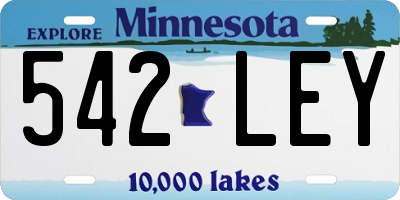 MN license plate 542LEY
