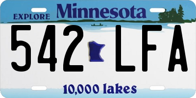MN license plate 542LFA