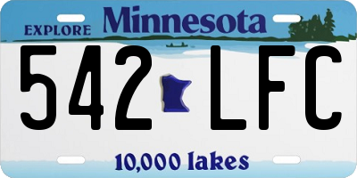 MN license plate 542LFC
