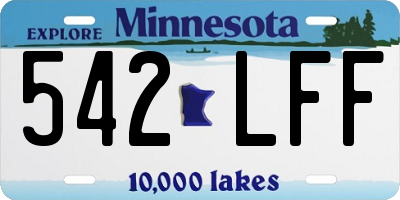 MN license plate 542LFF