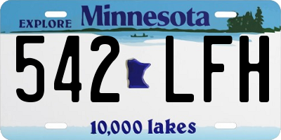 MN license plate 542LFH