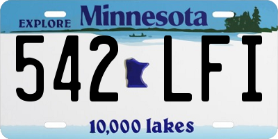 MN license plate 542LFI