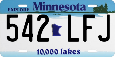 MN license plate 542LFJ