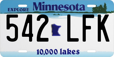 MN license plate 542LFK
