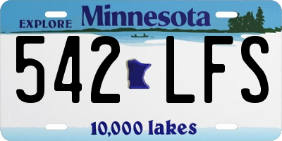 MN license plate 542LFS