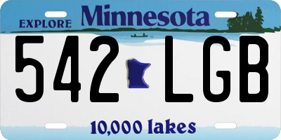 MN license plate 542LGB